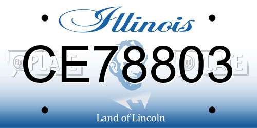 CE78803 Illinois License Plate