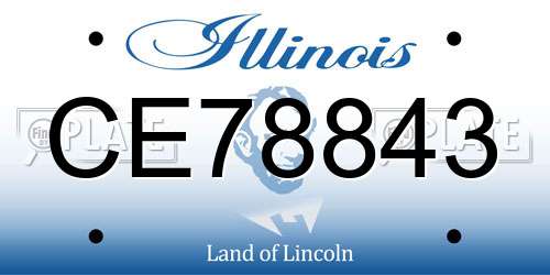 CE78843 Illinois License Plate