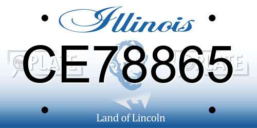 CE78865 Illinois License Plate