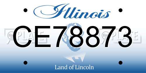 CE78873 Illinois License Plate