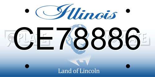 CE78886 Illinois License Plate
