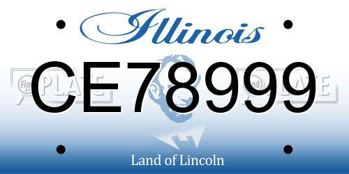 CE78999 Illinois License Plate