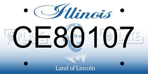 CE80107 Illinois License Plate