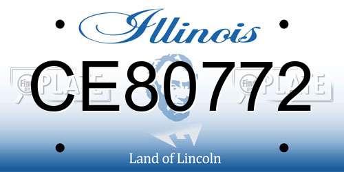 CE80772 Illinois License Plate