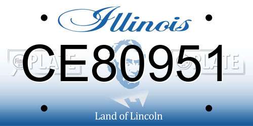 CE80951 Illinois License Plate