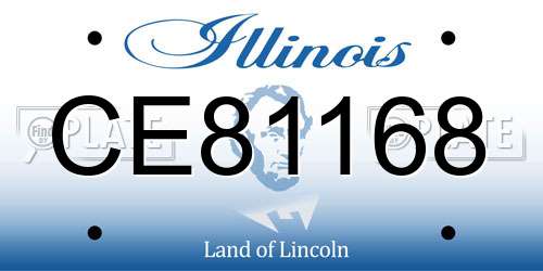 CE81168 Illinois License Plate