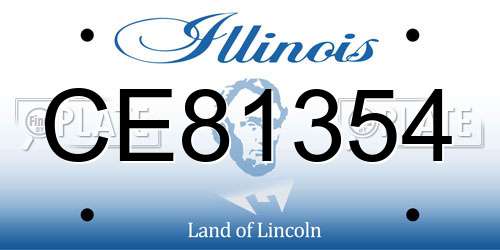 CE81354 Illinois License Plate