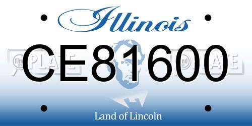 CE81600 Illinois License Plate