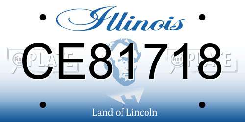 CE81718 Illinois License Plate