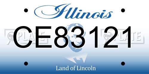 CE83121 Illinois License Plate