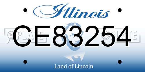 CE83254 Illinois License Plate