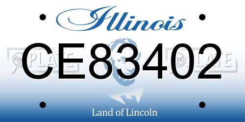 CE83402 Illinois License Plate