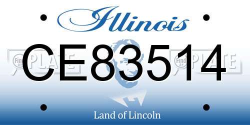 CE83514 Illinois License Plate