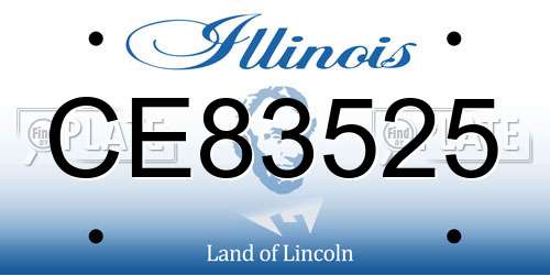CE83525 Illinois License Plate