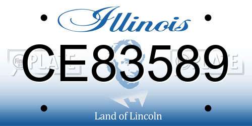 CE83589 Illinois License Plate