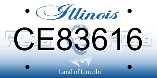 CE83616 Illinois License Plate