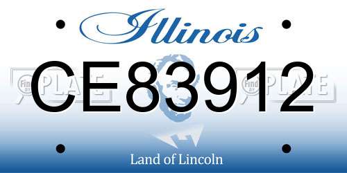 CE83912 Illinois License Plate