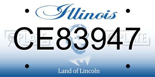 CE83947 Illinois License Plate