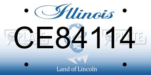 CE84114 Illinois License Plate