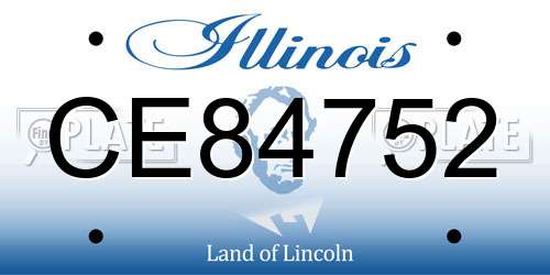 CE84752 Illinois License Plate