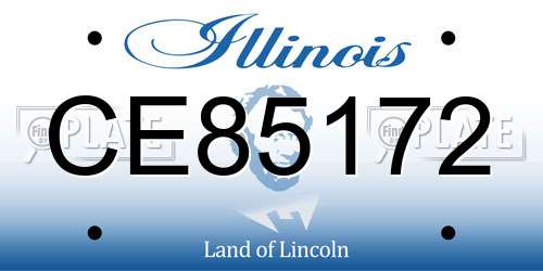 CE85172 Illinois License Plate