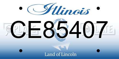 CE85407 Illinois License Plate
