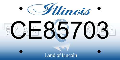 CE85703 Illinois License Plate