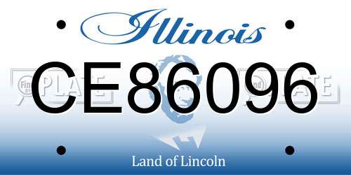 CE86096 Illinois License Plate
