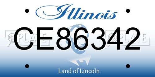 CE86342 Illinois License Plate