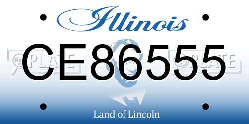 CE86555 Illinois License Plate