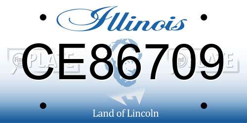 CE86709 Illinois License Plate