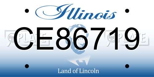 CE86719 Illinois License Plate