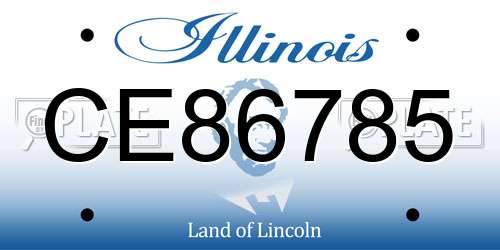 CE86785 Illinois License Plate