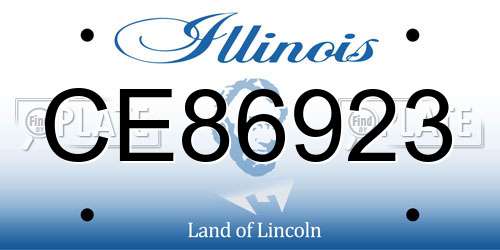 CE86923 Illinois License Plate