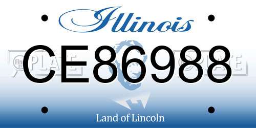 CE86988 Illinois License Plate