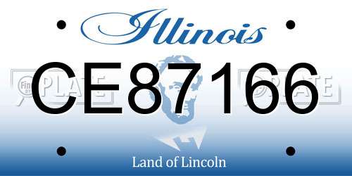 CE87166 Illinois License Plate