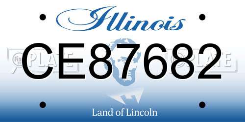 CE87682 Illinois License Plate