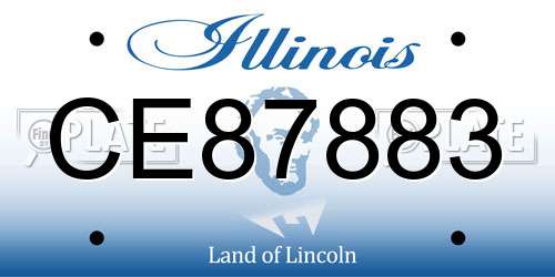 CE87883 Illinois License Plate