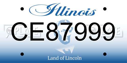 CE87999 Illinois License Plate