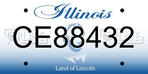 CE88432 Illinois License Plate