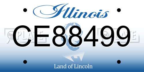 CE88499 Illinois License Plate