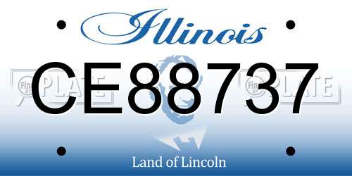 CE88737 Illinois License Plate