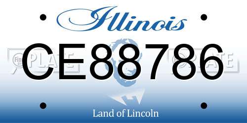CE88786 Illinois License Plate