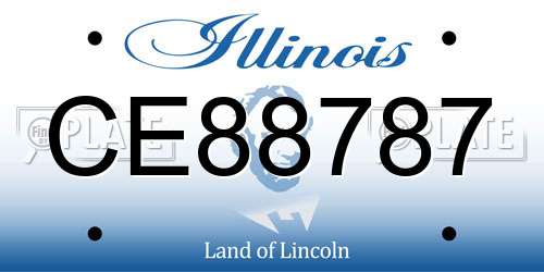 CE88787 Illinois License Plate
