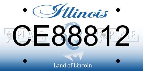 CE88812 Illinois License Plate
