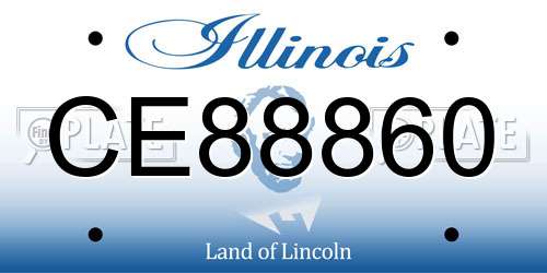 CE88860 Illinois License Plate