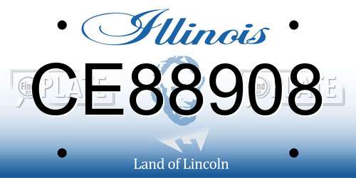 CE88908 Illinois License Plate