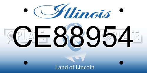 CE88954 Illinois License Plate