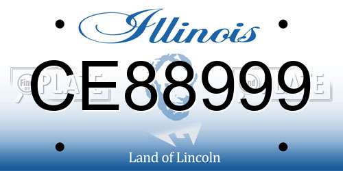 CE88999 Illinois License Plate