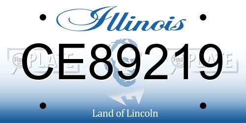 CE89219 Illinois License Plate